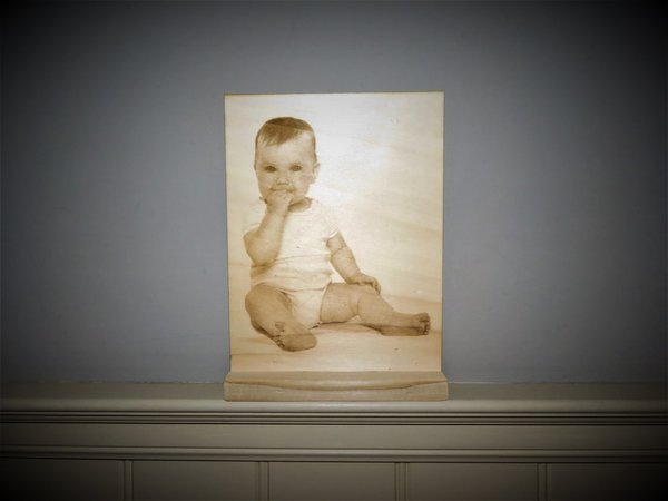 Foto op hout gegraveerd afm.10x15 cm